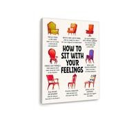 Mindfulness Wall Art - “Sit with Your Feelings” Print for Therapists, Counselors and Calming Corner Decor (Unframed,08x12inch(20x30cm))