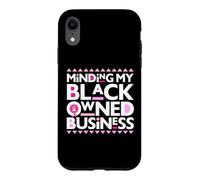 Minding My Own Black Business Support pour Le Cancer du Sein Rose Coque pour iPhone XR