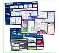 mindmemo Lernposter 3er Set - Deutsche ZEITEN + WORTARTEN + SATZBAU lernen Grammatik verständlich erklärt Grundwissen Lernhilfe Zusammenfassung 3x Lernübersicht DIN A2