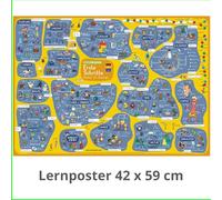 mindmemo Les premiers pas (Erste Schritte) - allemand pour débutants - poster éducatif - apprendre le vocabulaire à l’aide d’images, DinA2