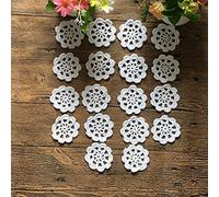 MINDPLUS Lot de 18 Mini Napperons au Crochet à la Main Fleurs 5 cm Coton Blanc Petits Pétales au Crochet à la Main Napperons en Dentelle pour l'Artisanat