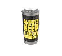 Mindset Growth Motivational Citation Inspiration Positivity Gobelet isotherme en acier inoxydable double paroi