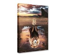 Mindset Is Everything - Affiches de motivation sur toile - Art mural inspirant - Peinture moderne - Motif lion - Impressions d'œuvres d'art pour bureau, salle de classe - 40,6 x 61 cm (l x H)