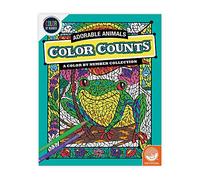 MindWare Colorier par numéro Nombre de couleurs : animaux adorables - Livre de coloriage pour enfants et adultes avec 24 pages perforées, imprimé sur du papier de qualité artistique