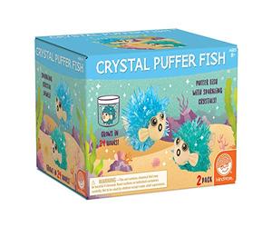 MindWare Kit de culture en cristal : lot de 2 Poissons globe - Kits de culture de cristal mignons pour enfants et adolescents - Mini expérience scientifique funky dans un kit de 8 pièces - Les