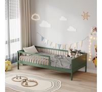 MINEA | Lit Enfant avec barrière 90x190 cm Pepito (Matelas Non Inclus) | Vert