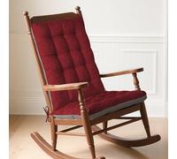 MineCozy Coussin de chaise à bascule d'intérieur extra large, dossier haut, antidérapant, texturé avec attaches pour fauteuil à bascule en bois, 50,8 x 50,8 cm, bordeaux