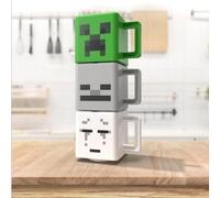 Paladone Tasse Minecraft - Lot de 3 empilables Creeper Squelette Ghast 250ml Officiellement licencié