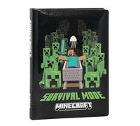 Minecraft Agenda scolaire quotidien 12 mois pour enfants et adolescents avec couverture rembourrée, 320 pages colorées, idéal pour l'école primaire et média, 13 x 17,8 cm, noir pixels
