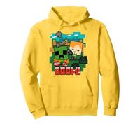 Minecraft Alex and Creeper TNT Boom! Sweat à Capuche, Unisexe pour Adultes, Citron, S