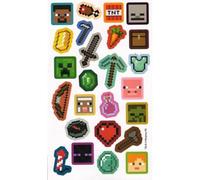Minecraft Assortiment de 25 autocollants réutilisables en papier