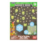 Minecraft Autocollant mural phosphorescent sous licence officielle Étoiles, décalcomanies murales pour chambre d'enfant, décorations réutilisables, décoration de salle de jeux et chambre à coucher
