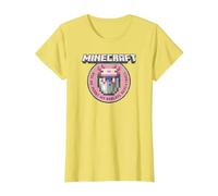 Minecraft Axolotl Adventures Circle Badge T-Shirt, Femme, Citron, 3XL