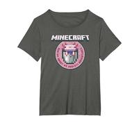 Minecraft Axolotl Adventures Circle Badge T-Shirt, Femme Grandes Tailles, Asphalte, 2X