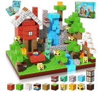 Minecraft Bloc Magnetique 100Pcs, Développer l'imagination, Jeu de Construction Magnétique,Jouets pour Garçons