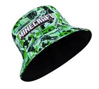 Minecraft Bob pour garçon | Chapeau d'été pour garçons | Design réversible | Chapeau de jeu vert, Vert