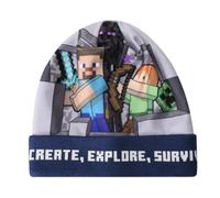 Minecraft Bonnet à pompon (DE/NL/SE/PL, numérique, 54, bleu), bleu