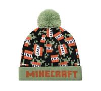 Minecraft Bonnet à pompon (DE/NL/SE/PL, numérique, 56, vert), coloré