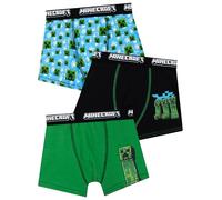 Minecraft Calecon Enfant Lot De 3, Slips Garçon Creeper, Boxer Enfant Garcon, Shorts De Jeu Garcon, Multicolore 7-8 Ans