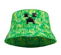 Minecraft Chapeau Bob pour Garçon, Bob Enfant Essentiel pour Les Vacances D'été à la Plage (Vert Non Réversible)