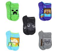 Minecraft Chaussettes multi-pack pour garçons, Vert (lot de 5), 6-8
