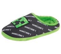 Minecraft Chaussons pour garçons Enfants Creeper Gaming Mules à Dos Ouvert à Enfiler Noir