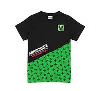 Minecraft Chemise garçons Enfants Creeper Manches Courtes Noir Top Marchandise 7-8 Ans