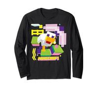 Minecraft Chicken in Colorful World Pop Style Portrait Manche Longue