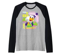 Minecraft Chicken in Colorful World Pop Style Portrait Manche Raglan