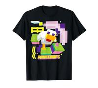Minecraft Chicken in Colorful World Pop Style Portrait T-Shirt
