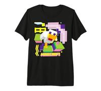 Minecraft Chicken in Colorful World Pop Style Portrait T-Shirt Haut de Gamme