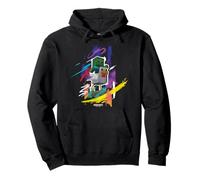 Minecraft Chicken Jockey Mob Paint Brush Strokes Background Sweat à Capuche