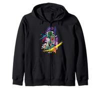 Minecraft Chicken Jockey Mob Paint Brush Strokes Background Sweat à Capuche