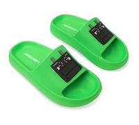 Minecraft Claquettes Garcon, Sandales de Enfant pour Plage et Piscine - Cadeau pour Gamer (Dragon Vert Claquette, 36-37 EU)