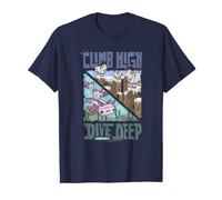 Minecraft Climb High Dive Deep Mountains & Sea Panels T-Shirt