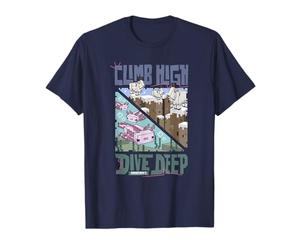 Minecraft Climb High Dive Deep Mountains & Sea Panels T-Shirt