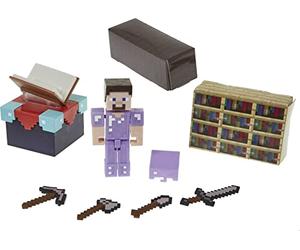 Minecraft coffret Table Enchantée avec figurine Steve 8 cm, jouet d’action et d’aventure inspiré par le jeu vidéo, pour enfant dès 6 ans, GYB62