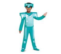 Minecraft Costume - Licence Officiel Minecraft - Armure Diamand (104 cm) - Déguissement pour Enfant - Matériaux Durable de Qualite - Bleu et Blanc - Taille XS- Cadeau Magique - Dès 3 ans