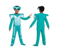 Minecraft Costume - Licence Officiel Minecraft - Armure Diamand - Déguissement pour enfant - Matériaux durable de qualite - Bleu et Blanc - Taille S - Cadeau Magique - Dès 3 ans