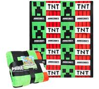 Minecraft Couverture Polaire Décoration Chambre Plaid Gaming Lit Canapé Doux Creeper TNT Couvre Lit Chaude 130x150 cm Cadeau Gamer