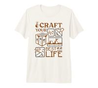 Minecraft Craft Your Best Life Crafting Table Classic Tools T-Shirt Haut de Gamme