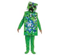 Minecraft Creeper Déguisement pour enfant | Sous licence officielle par Disguise, comprend une combinaison pixelisée Creeper tout-en-un et un masque de personnage