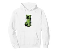 Minecraft Creeper Graffiti Sit Sweat à Capuche, Unisexe pour Adultes, Blanc, XL