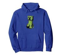 Minecraft Creeper Graffiti Sit Sweat à Capuche, Unisexe pour Adultes, Bleu Royal, L