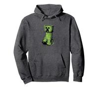 Minecraft Creeper Graffiti Sit Sweat à Capuche, Unisexe pour Adultes, Chiné Foncé, L