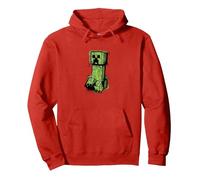 Minecraft Creeper Graffiti Sit Sweat à Capuche, Unisexe pour Adultes, Rouge, L