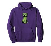 Minecraft Creeper Graffiti Sit Sweat à Capuche, Unisexe pour Adultes, Violet, XL