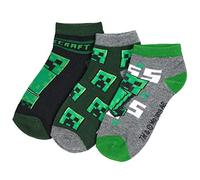 Minecraft Creeper Lot de 3 paires de chaussettes (mélange de couleurs 3, 27-30), Mélange de couleurs 3., 27-30