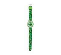 Accutime Montre Minecraft Junior Time Teacher Creeper, Bracelet vert, Analogique, Enfant garçon TU