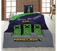 Minecraft Creeper Parure de lit réversible 2 pièces 135 x 200 cm 80 x 80 cm